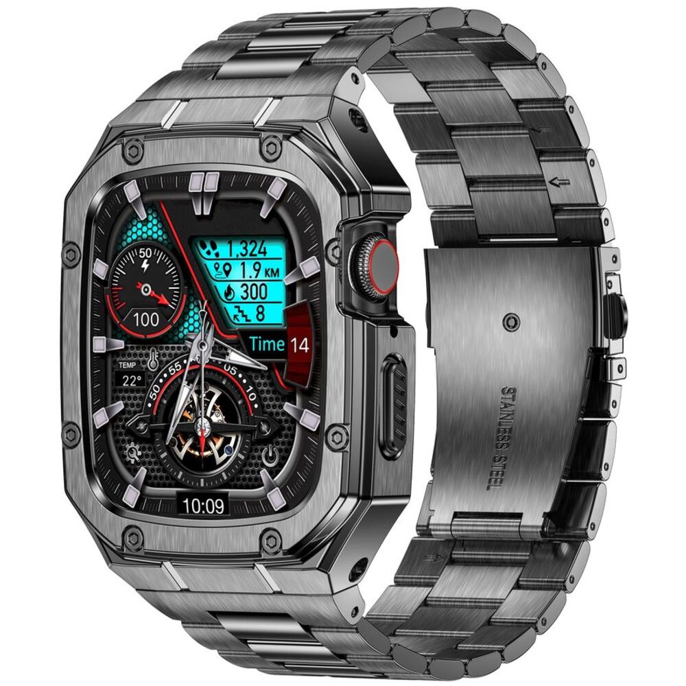 Gray Stainless Steel Band & Case for Apple Watch 42mm 44mm